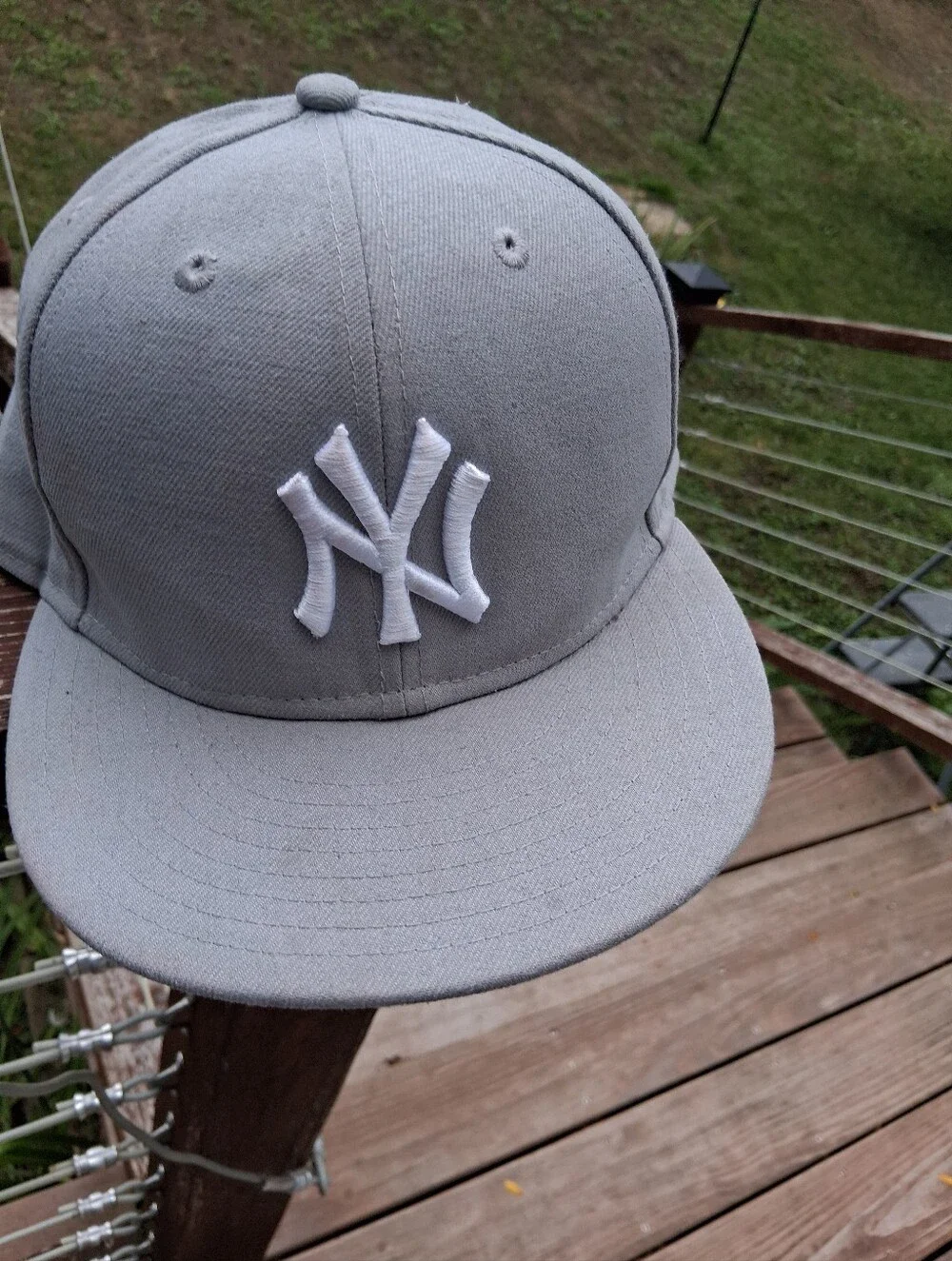 New Era Grey Cap with White NY Logo